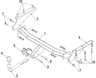 Фаркоп AUTO-HAK JP 02 для Jeep CHEROKEE 3